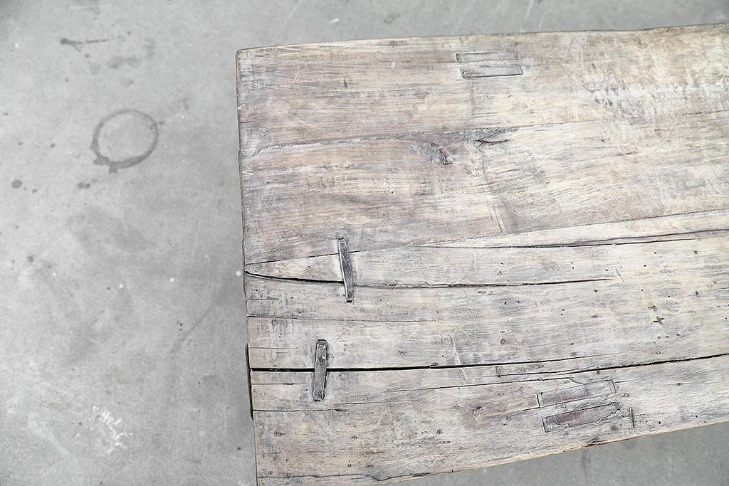 Antique, Natural Walnut Bench-Organic Restoration-Blue Hand Home