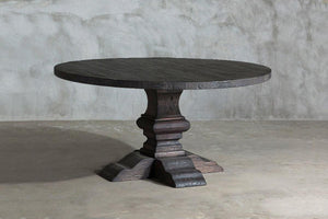Reclaimed Elm Round Dining Table - Pedestal Base-Organic Restoration-Blue Hand Home