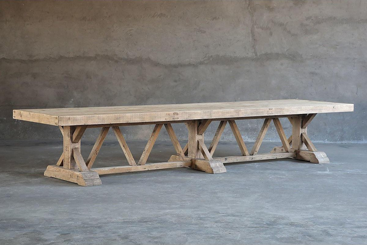 Salvaged Wood Trestle Dining Table - Large-Organic Restoration-Blue Hand Home