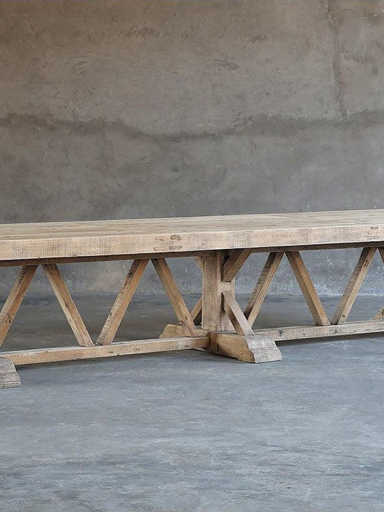 Salvaged Wood Trestle Dining Table - Large