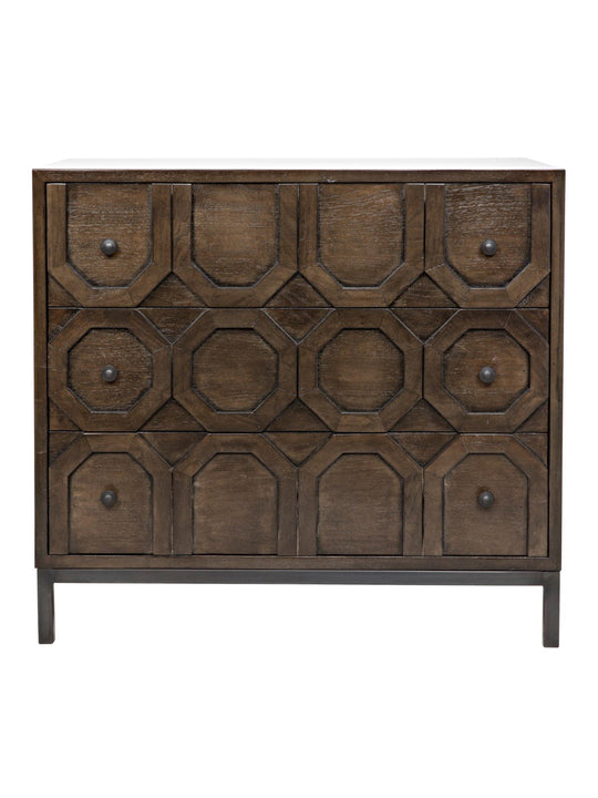 Hadley 3 drawer dresser, Walnut/Steel