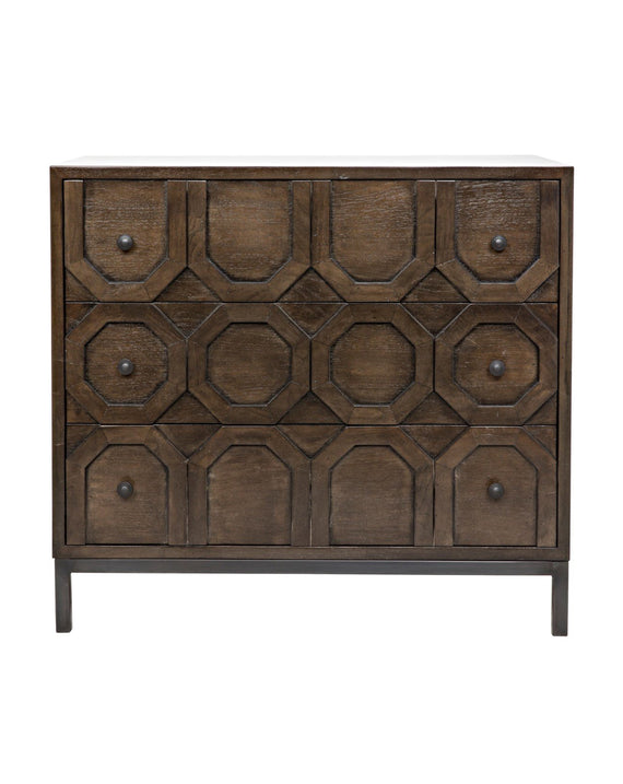 Hadley 3 drawer dresser, Walnut/Steel