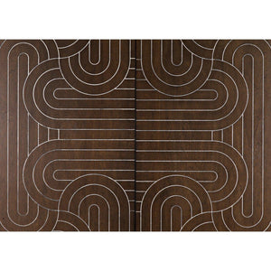 Labyrinth Armoire, Walnut/Steel Trim-CFC Furniture-Blue Hand Home