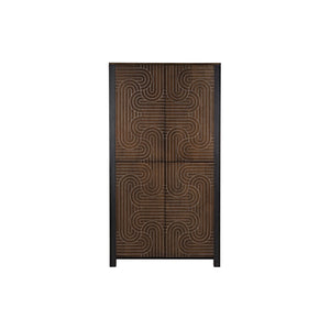 Labyrinth Armoire, Walnut/Steel Trim-CFC Furniture-Blue Hand Home