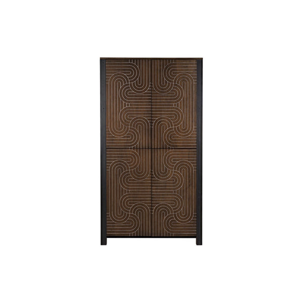 Labyrinth Armoire, Walnut/Steel Trim-CFC Furniture-Blue Hand Home