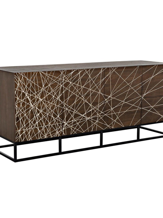 Hudson Sideboard, Walnut Plywood, Steel Base