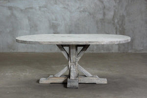 Reclaimed Elm Oval Dining Table - Rail Leg-Organic Restoration-Blue Hand Home