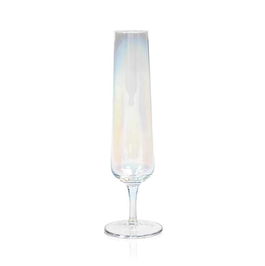 Festive Iridescent Champagne Flute-Blue Hand Home