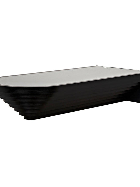 Colosseum Coffee Table, Plywood/Glass/Steel