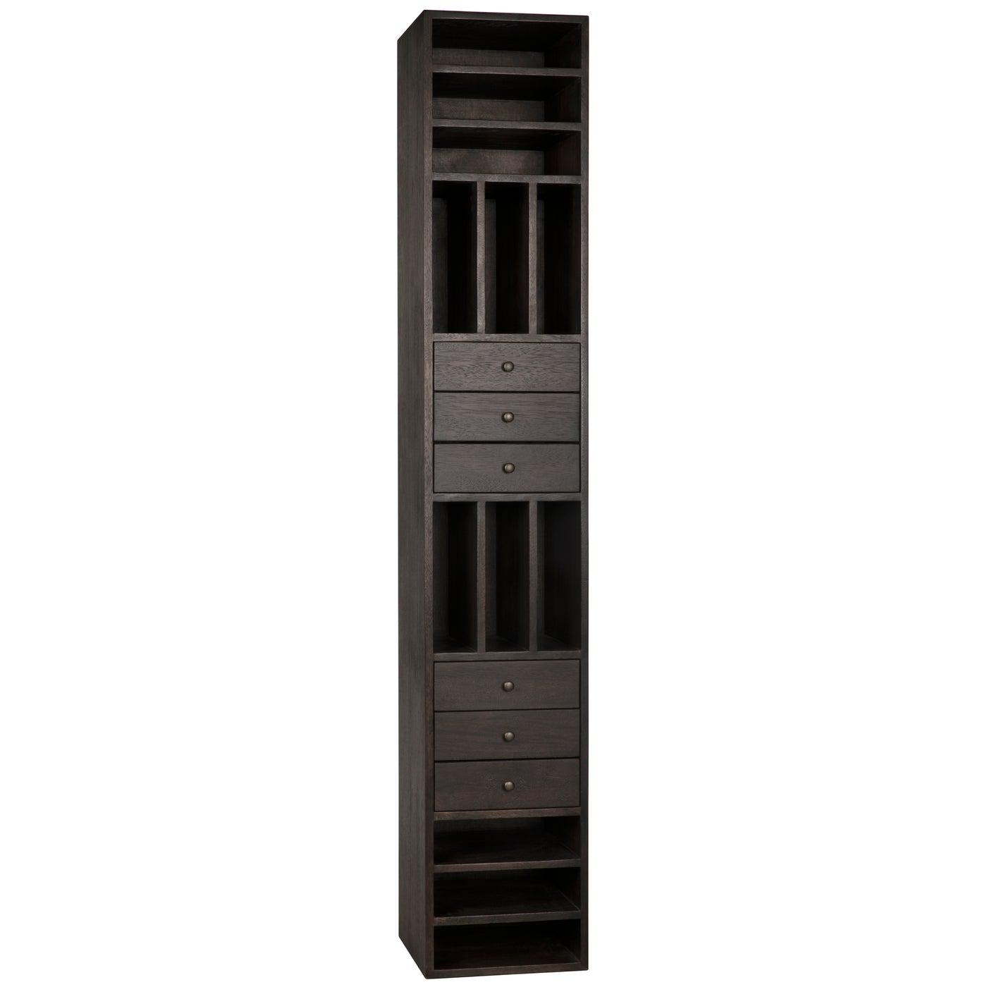 Noir Tubula Bookcase, Ebony Walnut-Noir Furniture-Blue Hand Home