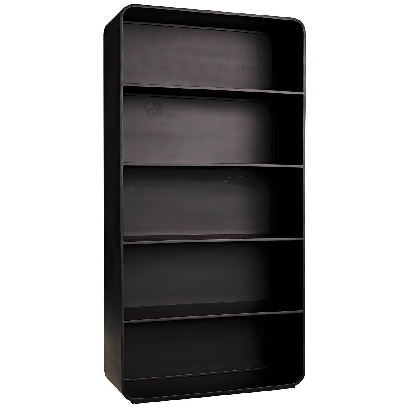 Noir Paloma Bookcase, Black Steel-Noir Furniture-Blue Hand Home