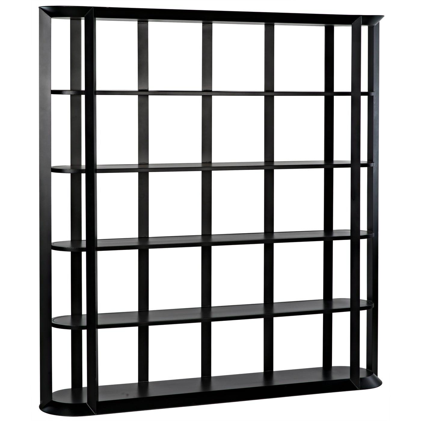 Noir Foster Bookcase, Black Steel-Noir Furniture-Blue Hand Home