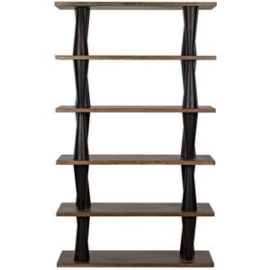 Noir Mood Bookcase, Ebony and Dark Walnut-Noir Furniture-Blue Hand Home