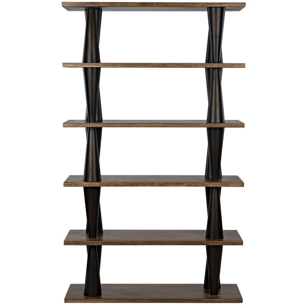 Noir Mood Bookcase, Ebony and Dark Walnut-Noir Furniture-Blue Hand Home
