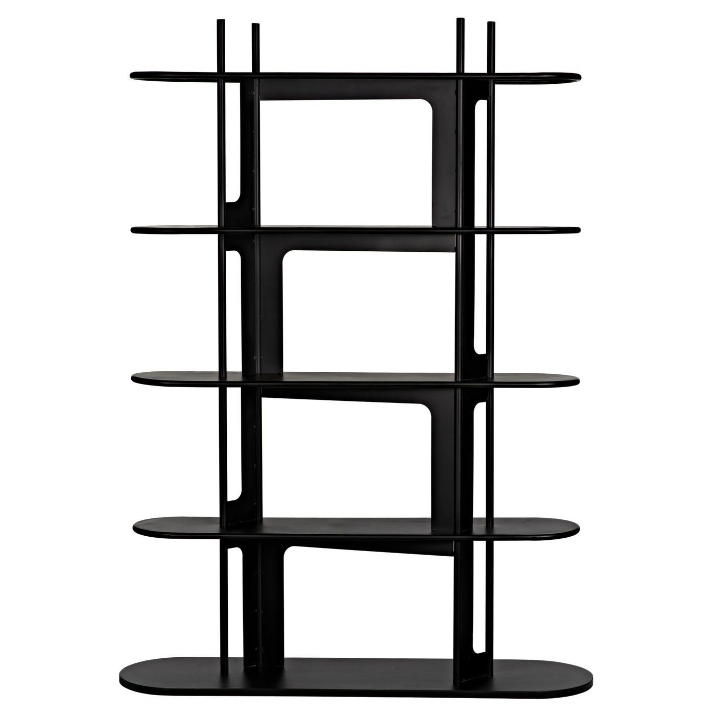 Noir Ochoa Bookcase, Black Steel-Noir Furniture-Blue Hand Home