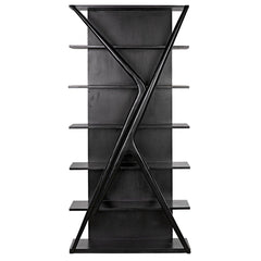 Noir Vetra Bookcase, Hand Rubbed Black-Noir Furniture-Blue Hand Home
