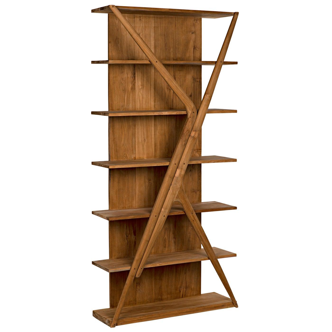 Noir Vetra Bookcase, Teak-Noir Furniture-Blue Hand Home