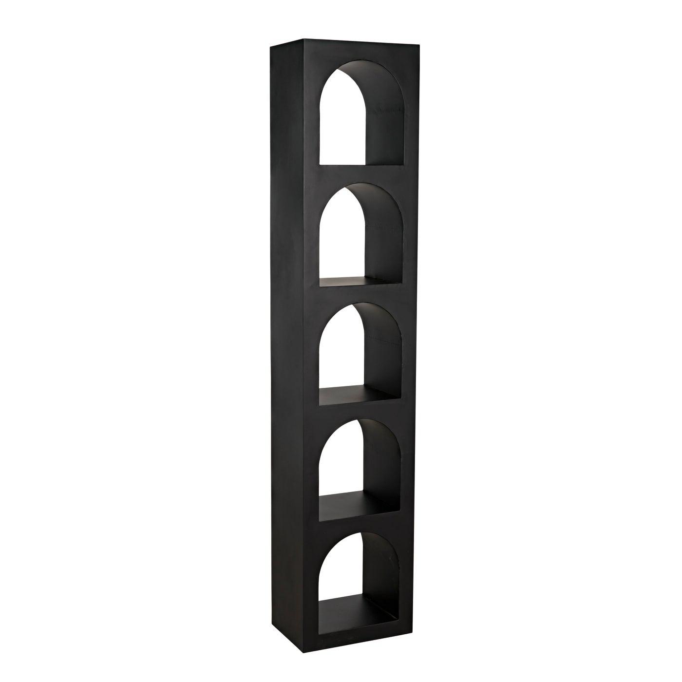 Noir Aqueduct Bookcase, C, Black Metal-Noir Furniture-Blue Hand Home
