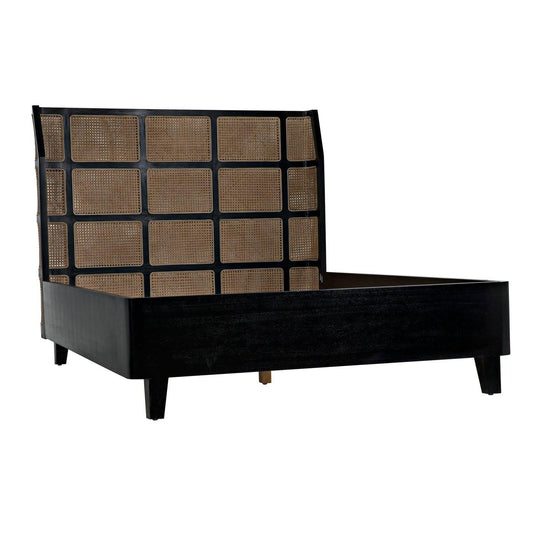 Porto Bed A with Headboard And Frame, Queen-Noir Furniture-Blue Hand Home