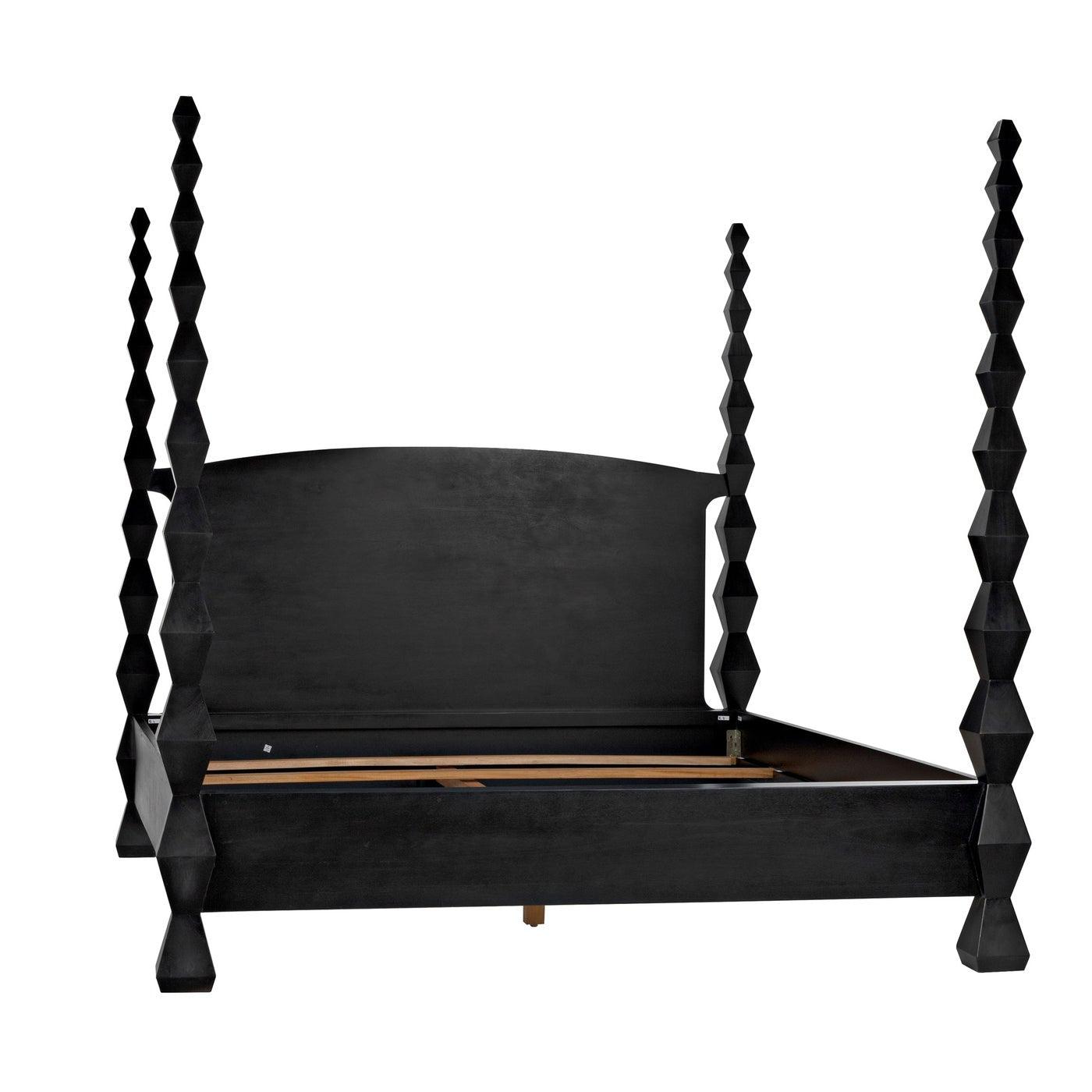 Brancusi Bed, Eastern King, Hand Rubbed Black-Noir Furniture-Blue Hand Home