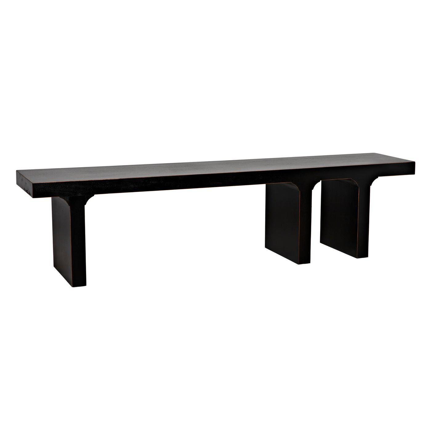 Kir Bench, Hand Rubbed Black-Noir Furniture-Blue Hand Home