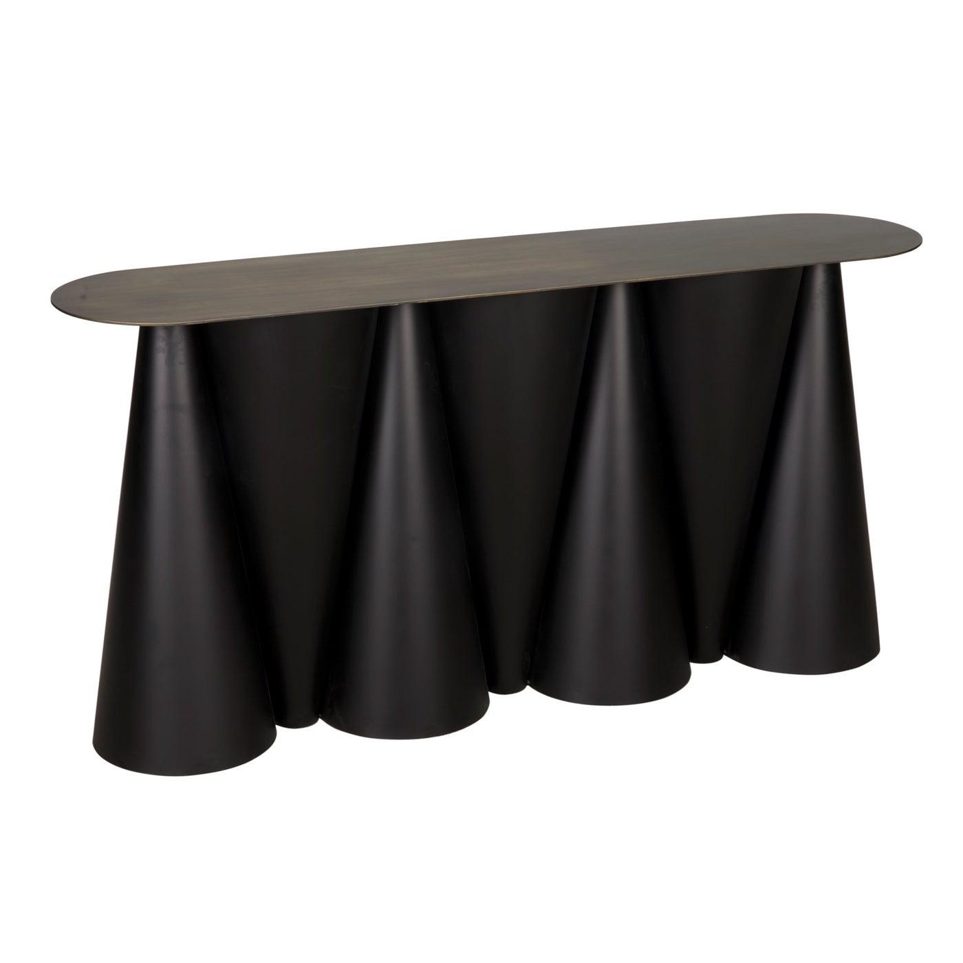 Noir Salt and Pepper Console, Black Steel-Noir Furniture-Blue Hand Home