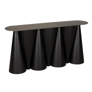 Noir Salt and Pepper Console, Black Steel-Noir Furniture-Blue Hand Home