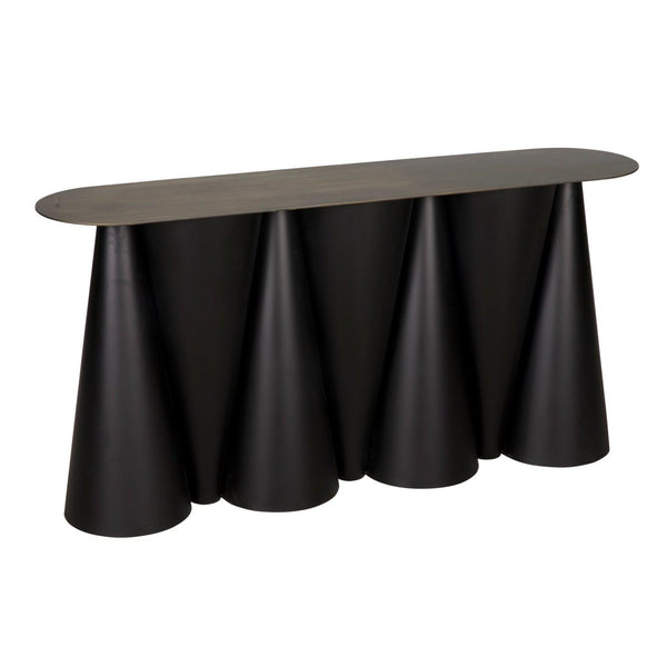 Noir Salt and Pepper Console, Black Steel-Noir Furniture-Blue Hand Home