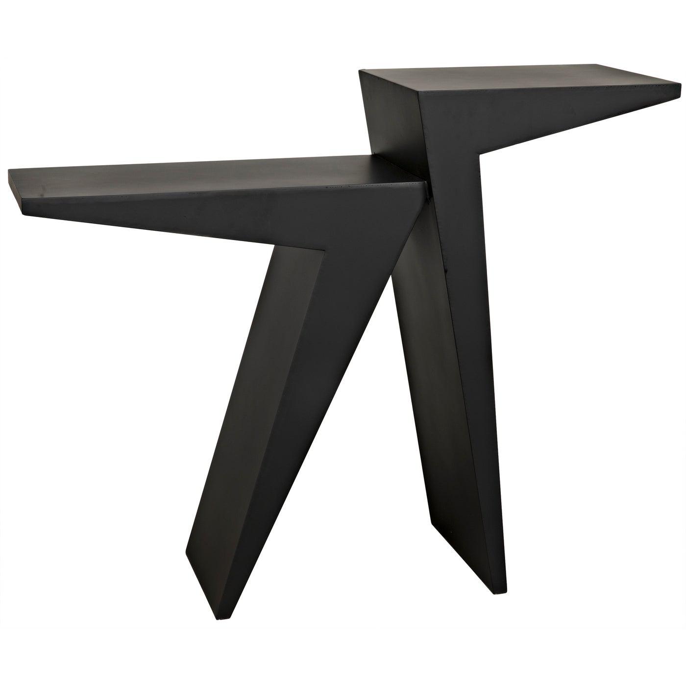 Noir Steam Console, Black Steel-Noir Furniture-Blue Hand Home