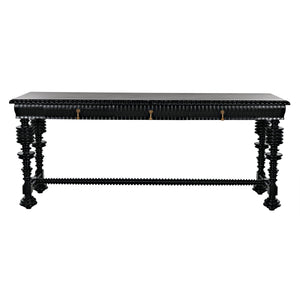 Noir Portuguese Console, Hand Rubbed Black-Noir Furniture-Blue Hand Home