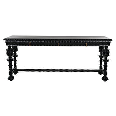 Noir Portuguese Console, Hand Rubbed Black-Noir Furniture-Blue Hand Home