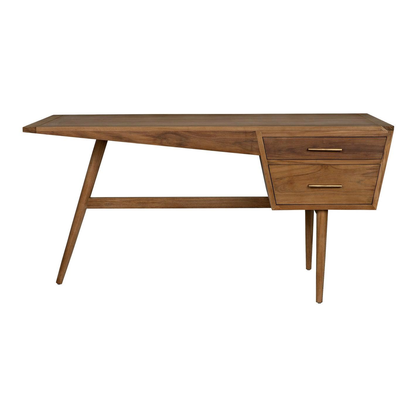 Noir Jetson Desk, Teak-Noir Furniture-Blue Hand Home