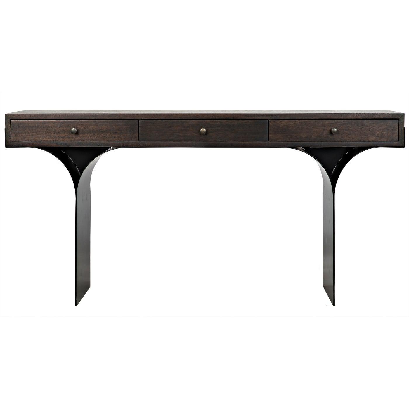 Noir Truss Desk, Ebony Walnut with Steel Legs-Noir Furniture-Blue Hand Home