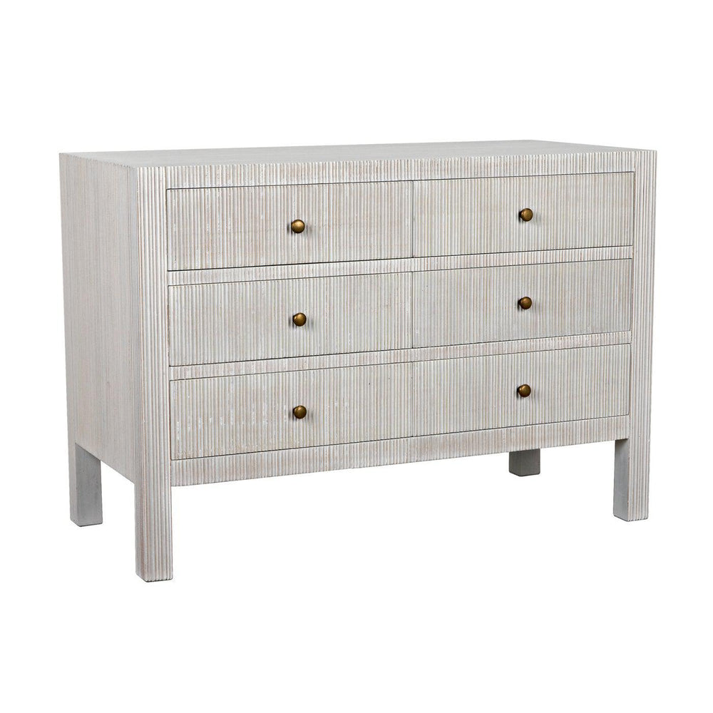 Conrad 6 Drawer Dresser, White Wash-Noir Furniture-Blue Hand Home