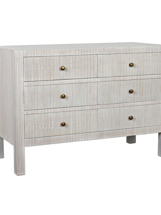 Conrad 6 Drawer Dresser, White Wash