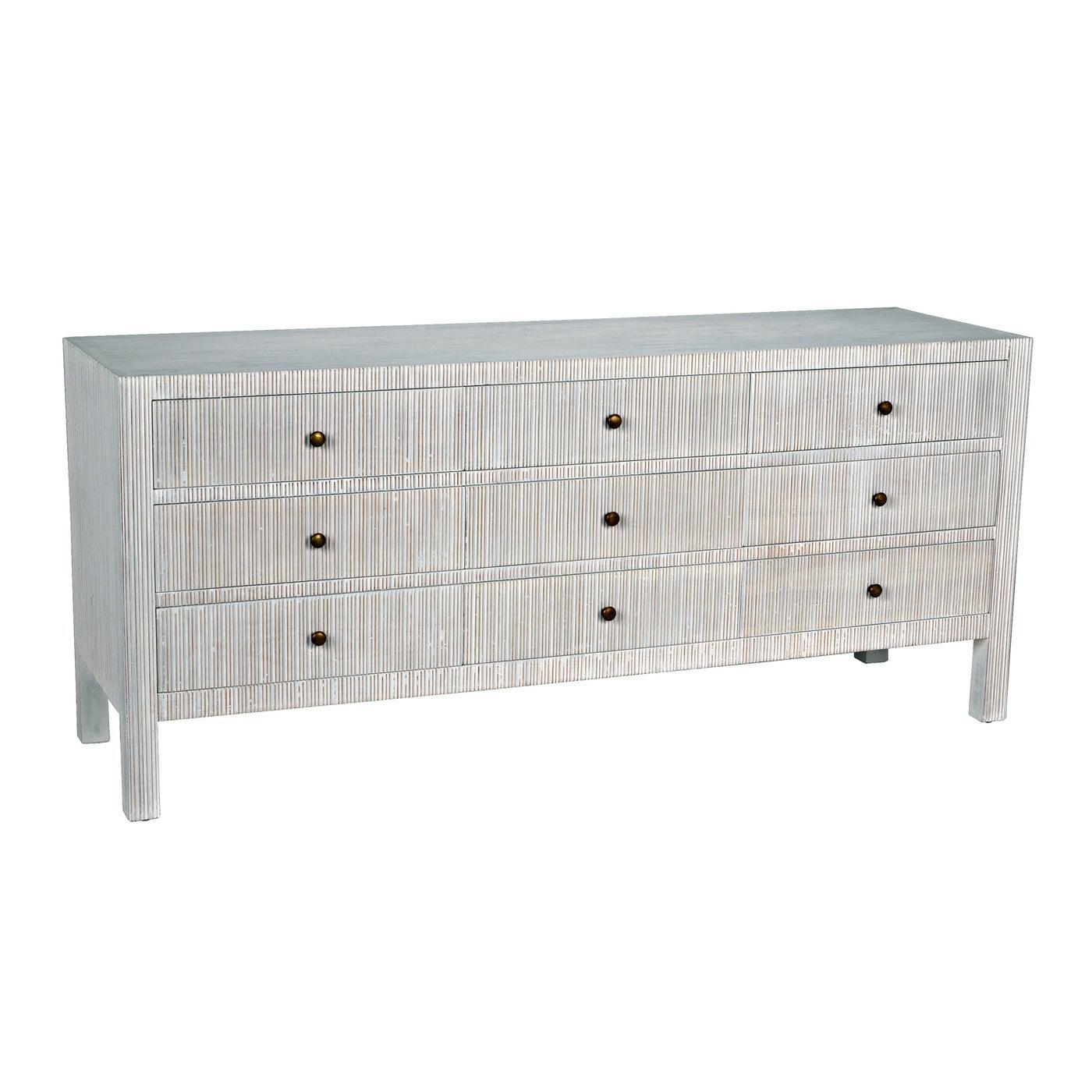 Conrad 9 Drawer Dresser, White Wash-Noir Furniture-Blue Hand Home
