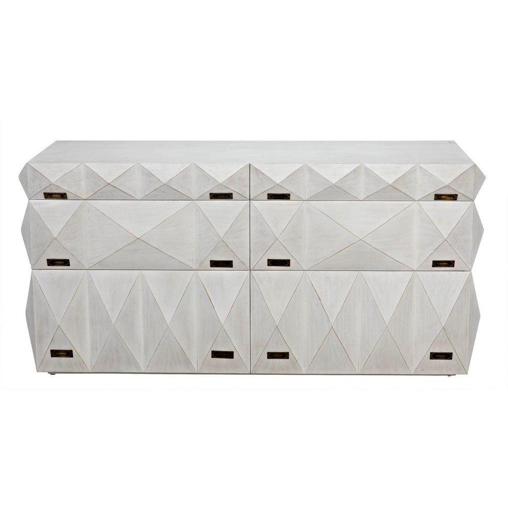 Noir Allegra Dresser, White Wash-Noir Furniture-Blue Hand Home