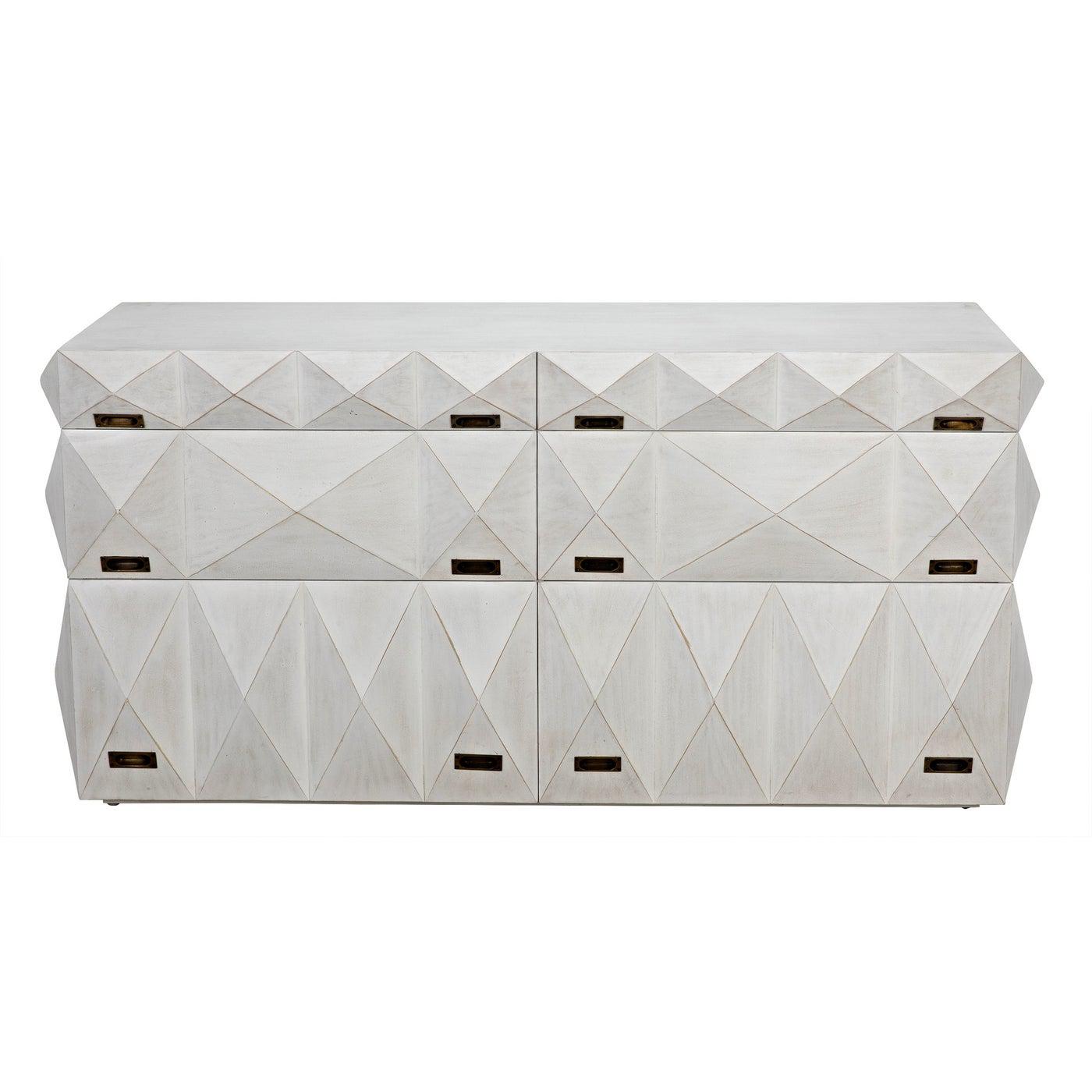 Noir Allegra Dresser, White Wash-Noir Furniture-Blue Hand Home