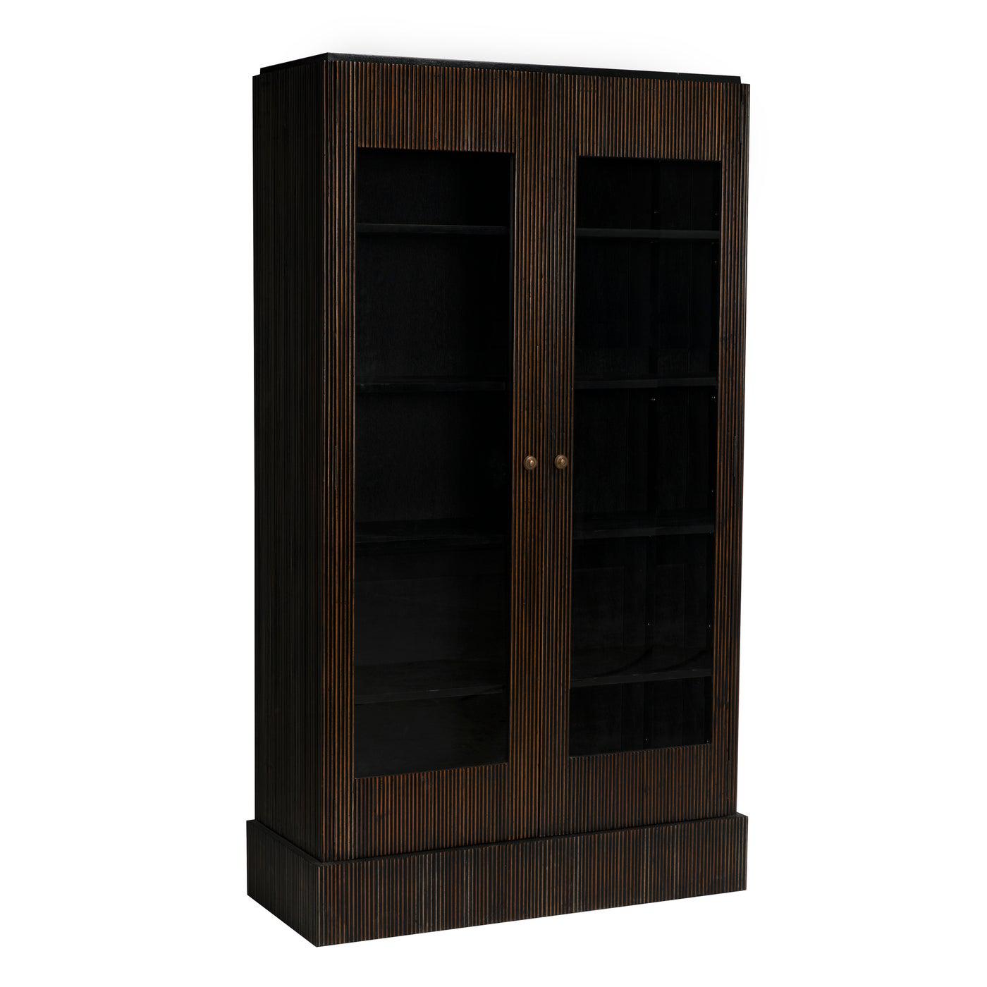 Noho Hutch, Hand Rubbed Black with Light Brown Trim
