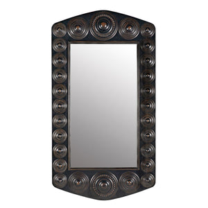 Nanna Mirror, Hand Rubbed Black with Light Brown Trim-Noir Furniture-Blue Hand Home
