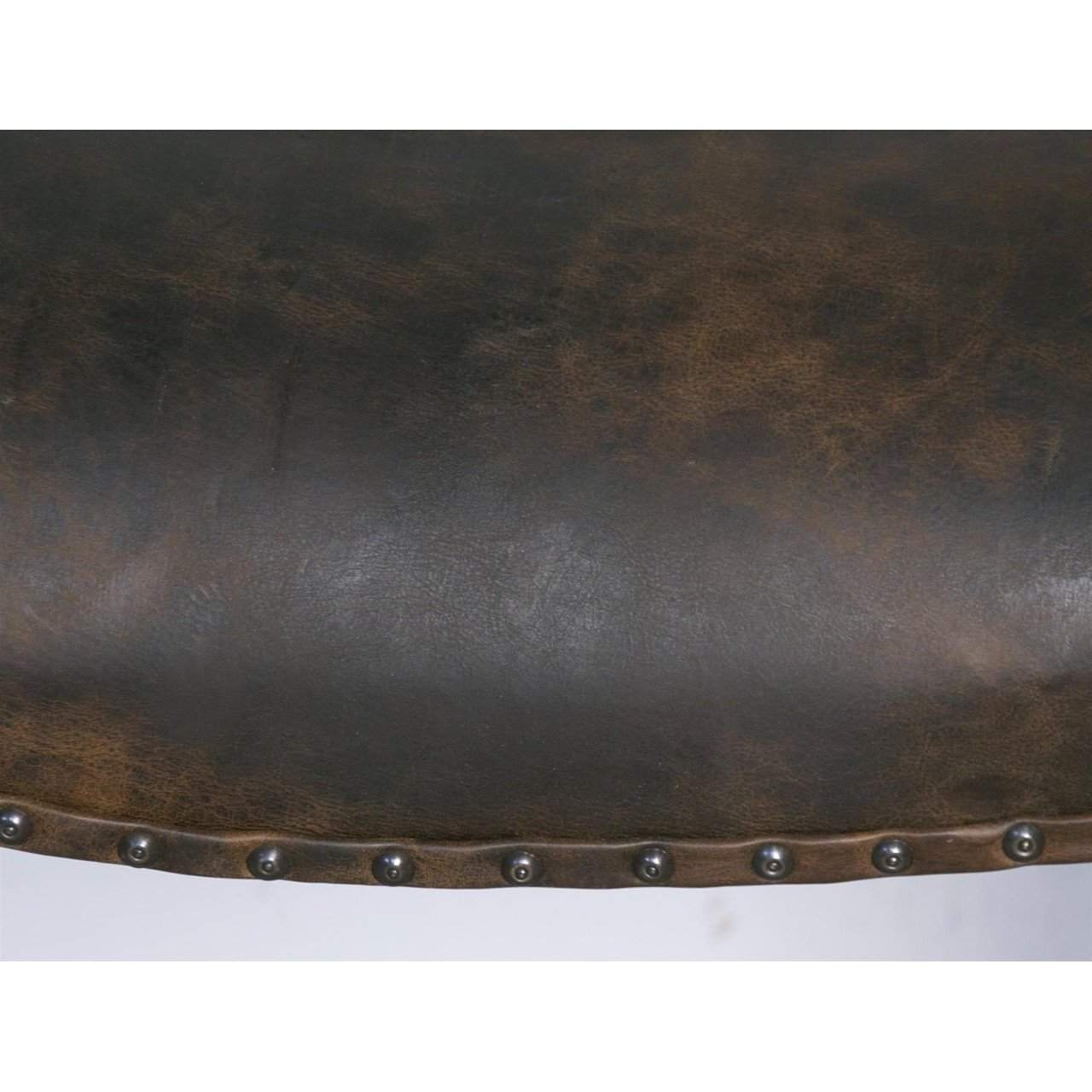 Noir Claw Leg Saddle Stool w/ Leather, White Weathered-Noir Furniture-Blue Hand Home