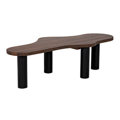 Schulz Coffee Table, Dark Walnut with Black Steel Base