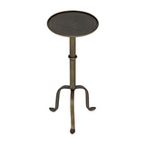 Noir Tini Side Table, Metal with Aged Brass Finish-Noir Furniture-Blue Hand Home