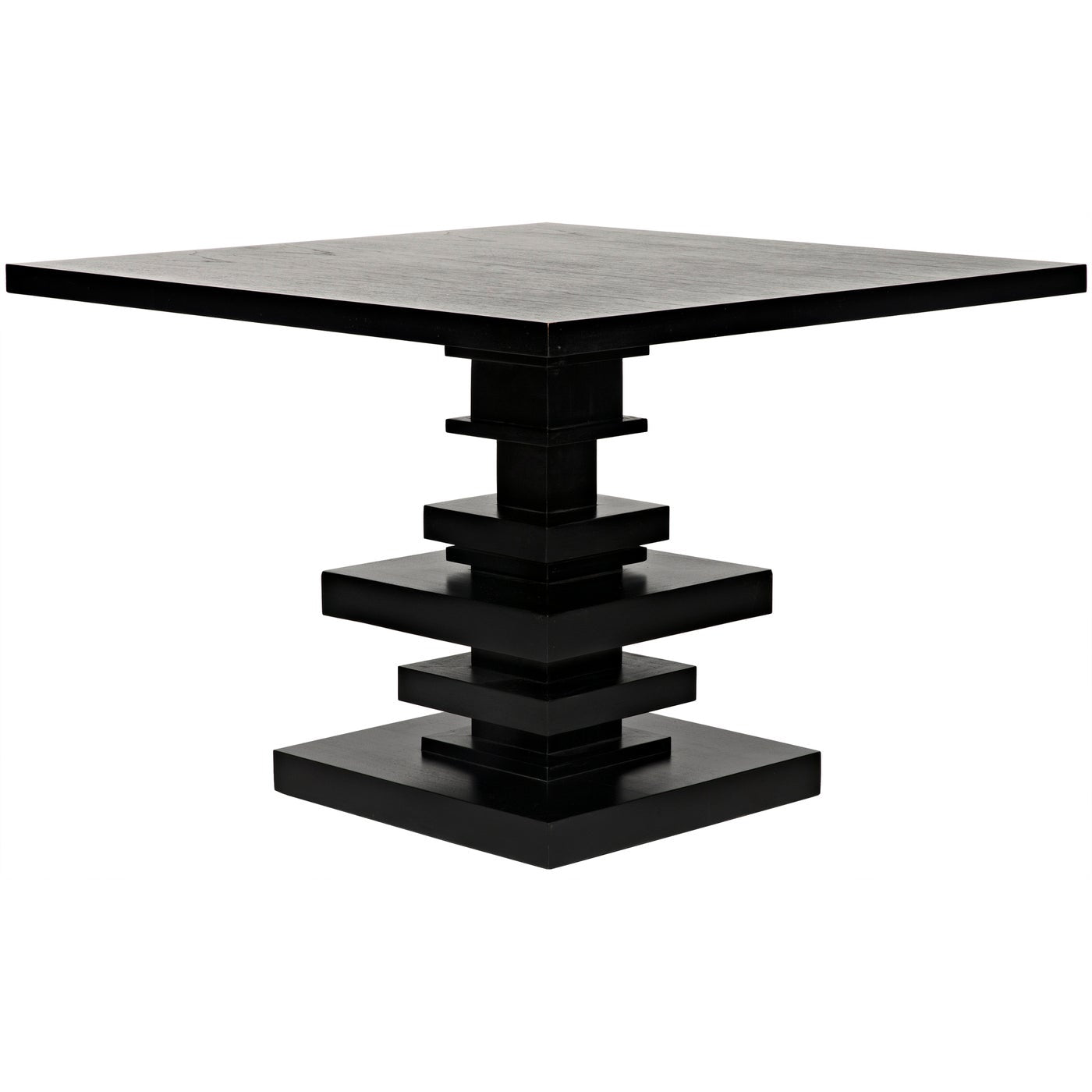 Noir Corum Square Table, Hand Rubbed Black-Noir Furniture-Blue Hand Home