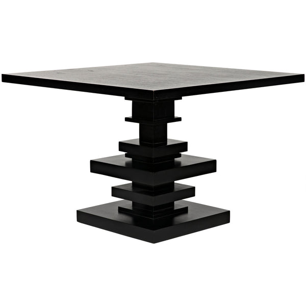 Noir Corum Square Table, Hand Rubbed Black-Noir Furniture-Blue Hand Home