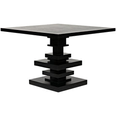 Noir Corum Square Table, Hand Rubbed Black-Noir Furniture-Blue Hand Home