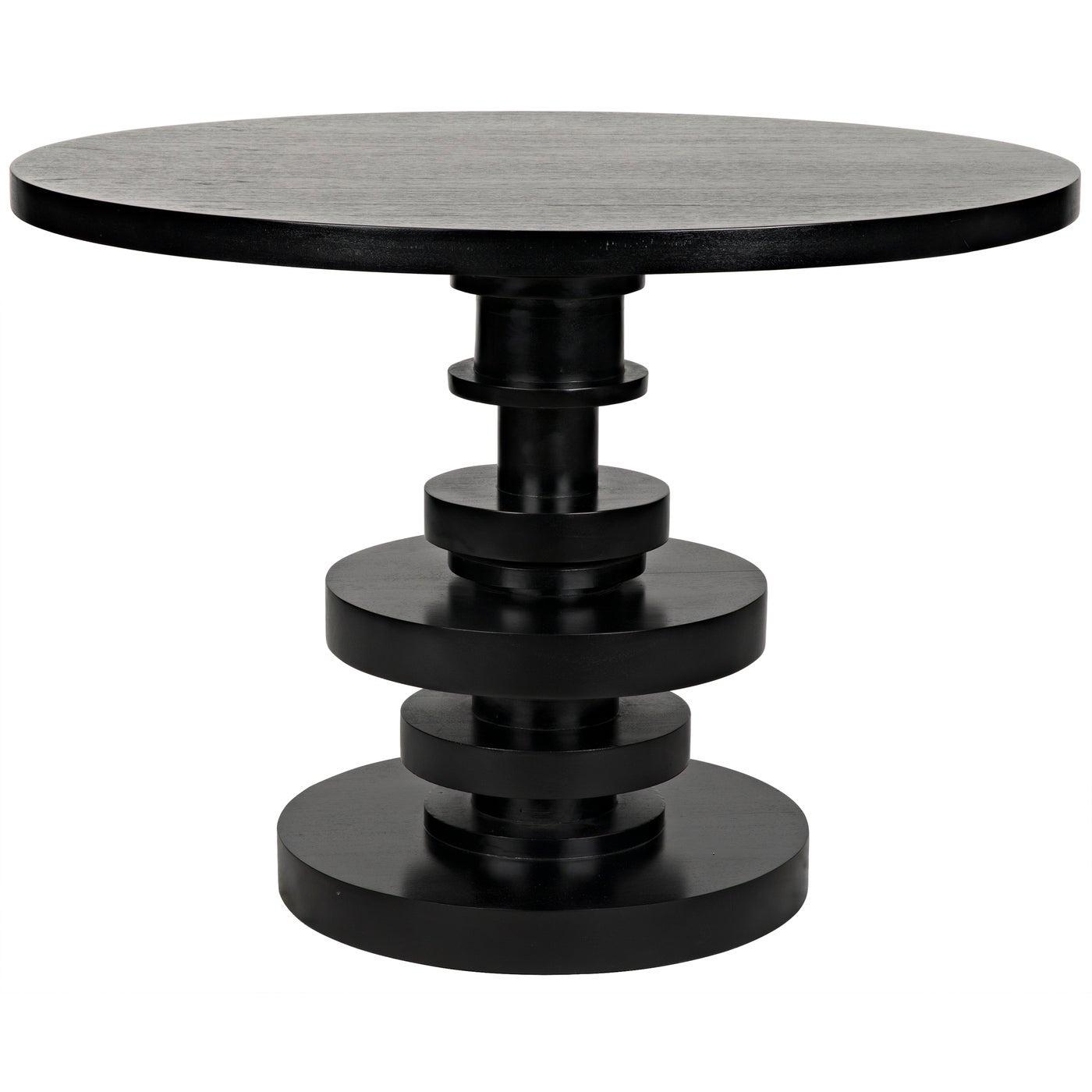 Noir Corum Round Tble, Hand Rubbed Black-Noir Furniture-Blue Hand Home