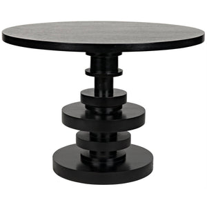 Noir Corum Round Tble, Hand Rubbed Black-Noir Furniture-Blue Hand Home
