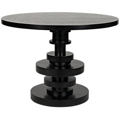 Noir Corum Round Tble, Hand Rubbed Black-Noir Furniture-Blue Hand Home