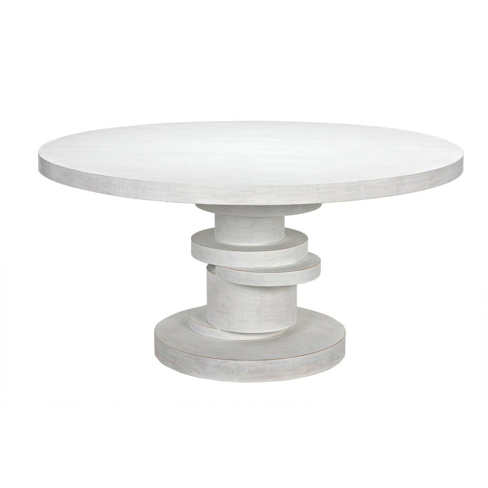 Noir Hugo Dining Table 60", White Wash-Noir Furniture-Blue Hand Home